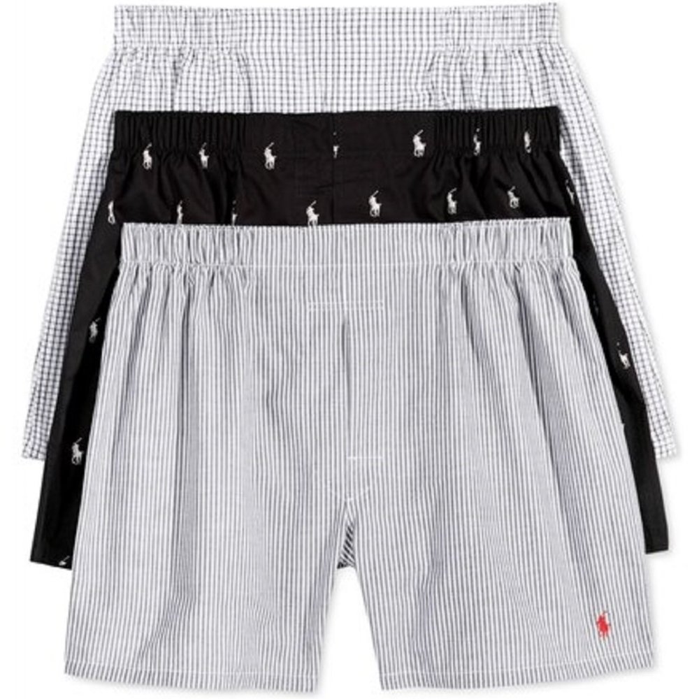 Men's Polo Ralph Lauren 3-Pack Woven Cotton Boxer
